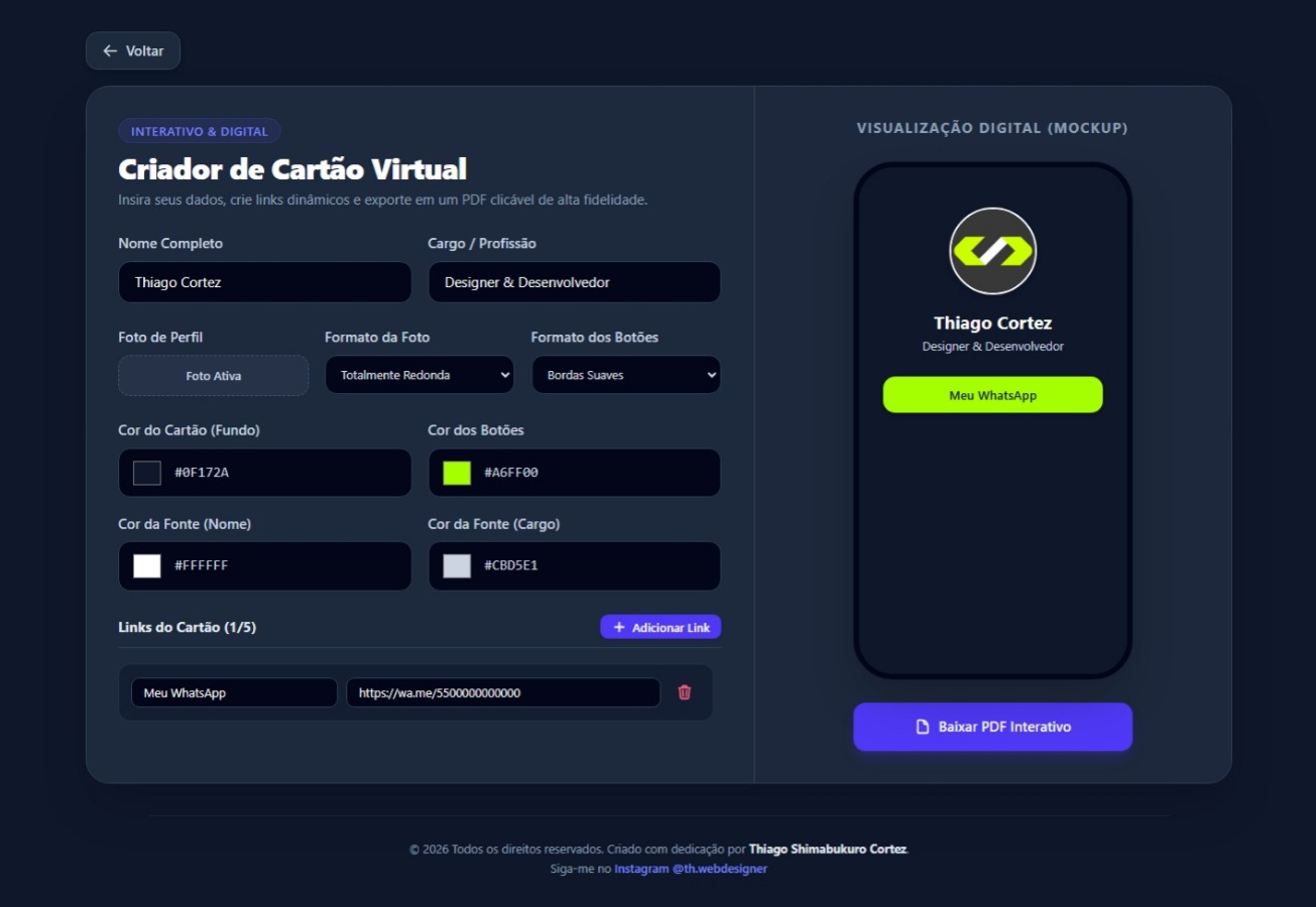 cartão de visita virtual